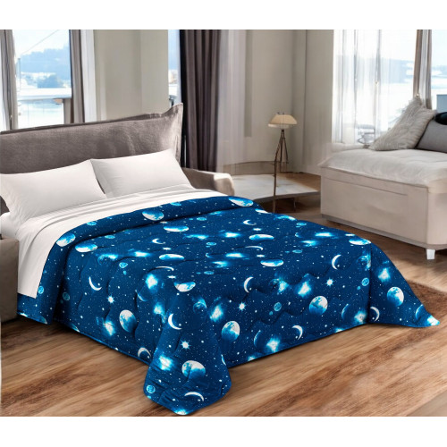 COUVRE-LIT MATELASSÉ MOON LUNA STARRY SKY fabriqué en Italie