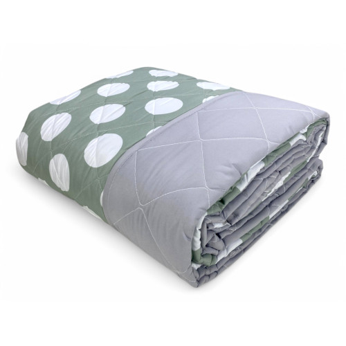 Couette noeud – couvre-lit matelassé à pois verts – Mi-saison, microfibre douce – Fabriqué en Italie