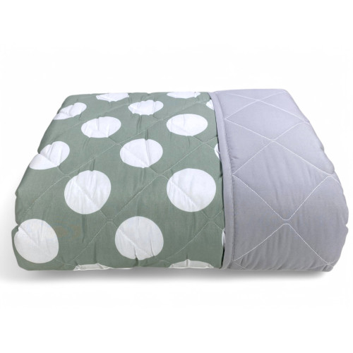 Couette noeud – couvre-lit matelassé à pois verts – Mi-saison, microfibre douce – Fabriqué en Italie
