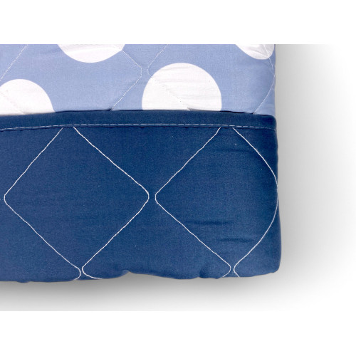 Couette noeud – couvre-lit matelassé à pois bleus – mi-saison, microfibre douce – Fabriqué en Italie