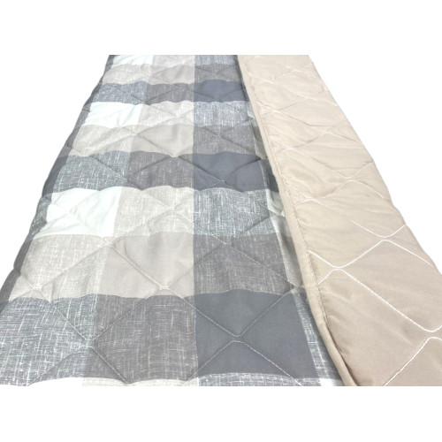 Edredón de lazo – colcha escocesa acolchada beige – entretiempo, microfibra suave – Made in Italy