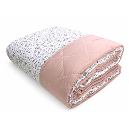 Trapuntino Fiocco Fiorellino Rosa - Copriletto Trapuntato Mezza Stagione - 100% Microfibra Morbida - Made in Italy