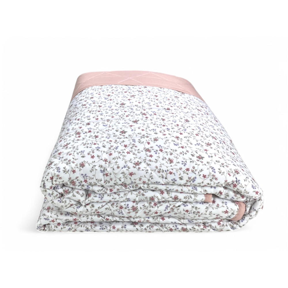 Pink Flower Bow Quilt - Couvre-lit matelassé mi-saison - 100 % microfibre douce - Fabriqué en Italie
