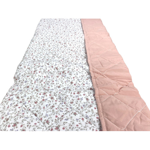 Pink Flower Bow Quilt - Mid-Season Quilted Bedspread - 100% Soft Microfiber - Made in Italy