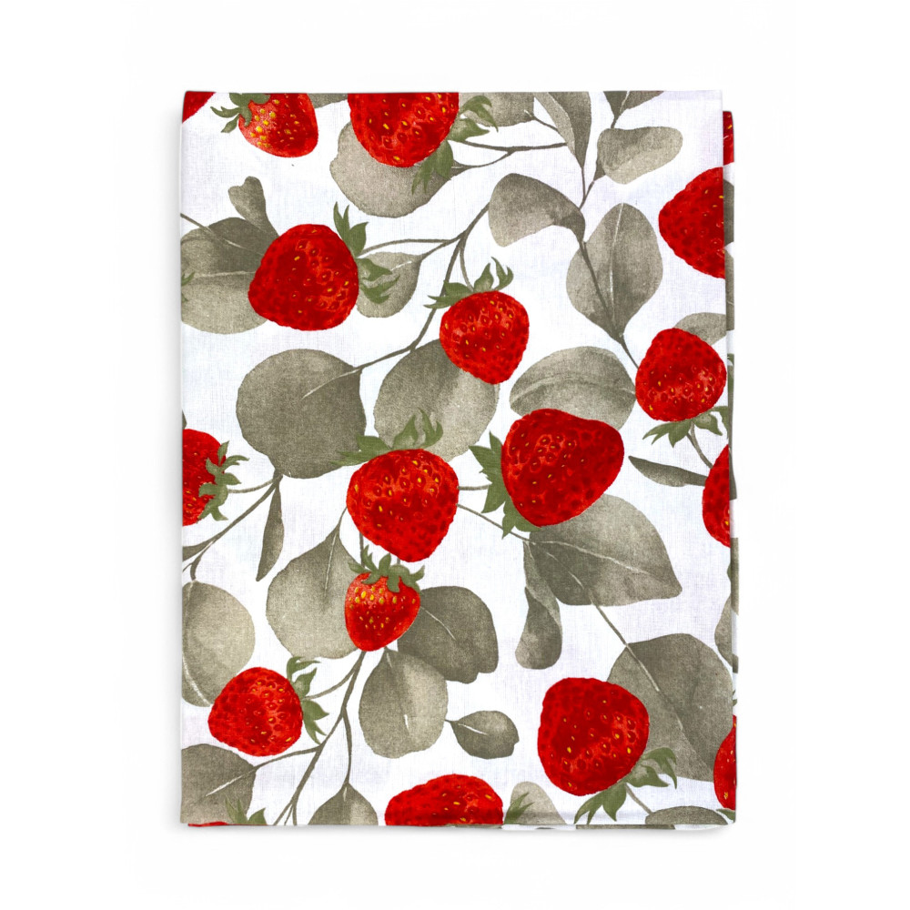 Tovaglia in Cotone Sissi – Stampa Fragole – Made in Italy – Artigianale e Lavabile