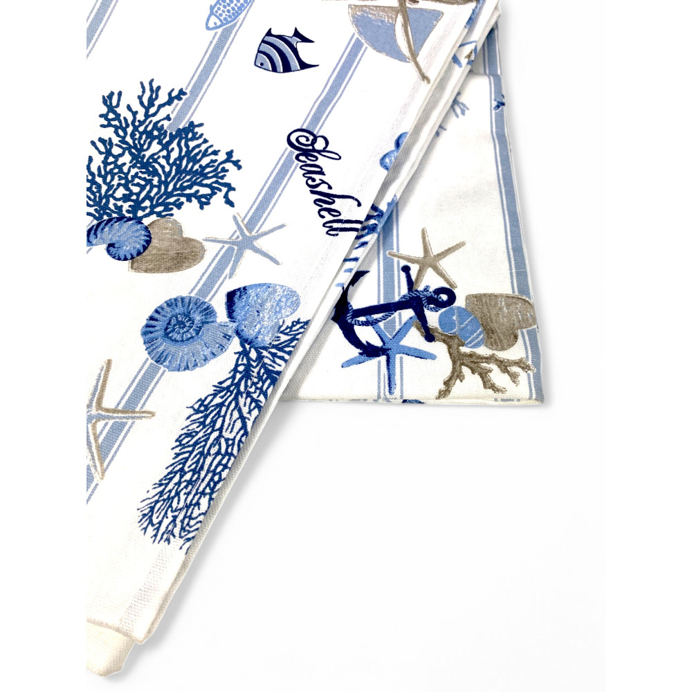Tovaglia in Cotone Sissi Mare e Riga – Stile Marinaro – Made in Italy – Lavabile