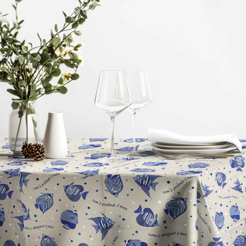 copy of DORY SORRENTO TABLECLOTH lemon YELLOW LEMONS in cotton