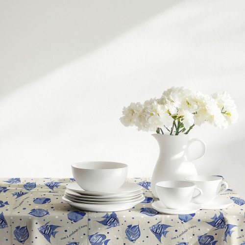 copy of DORY SORRENTO TABLECLOTH lemon YELLOW LEMONS in cotton