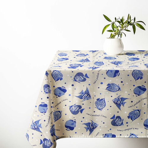 Tovaglia Dory "Com’è Profondo il Mare" – Cotone Pesante – Made in Italy – Lavabile