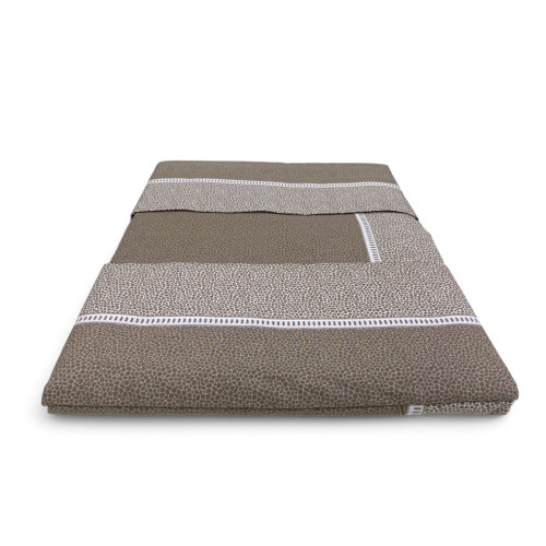 Lenzuola Matrimoniali Cotone Completo MAXI Tex Family - Design Moderno "Time" Colore Beige