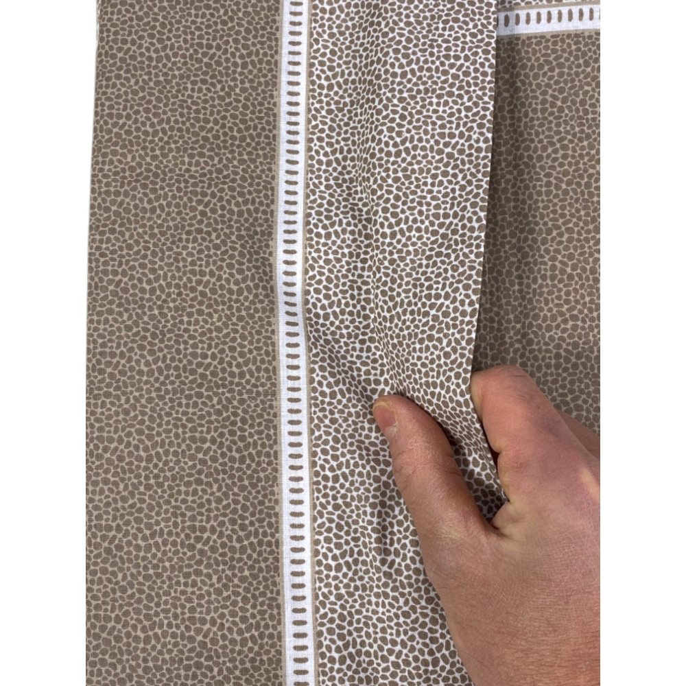 Lenzuola Matrimoniali Cotone Completo MAXI Tex Family - Design Moderno "Time" Colore Beige