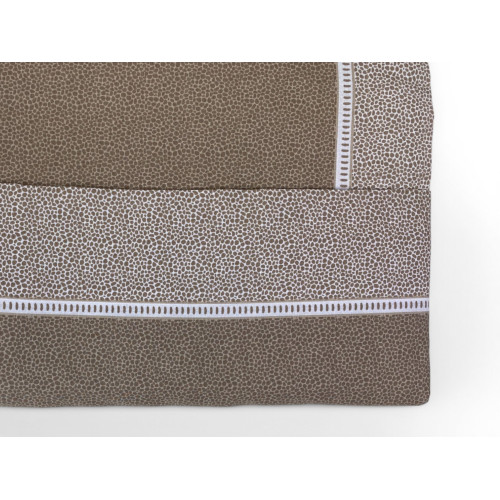 Lenzuola Matrimoniali Cotone Completo MAXI Tex Family - Design Moderno "Time" Colore Beige