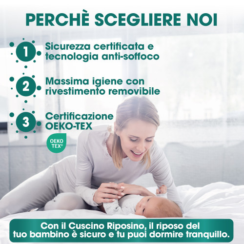 BABYKISSEN IN MEMORY CHILD NAP © aus Kinderbett ANTISUFFOCO Cm. 40x30