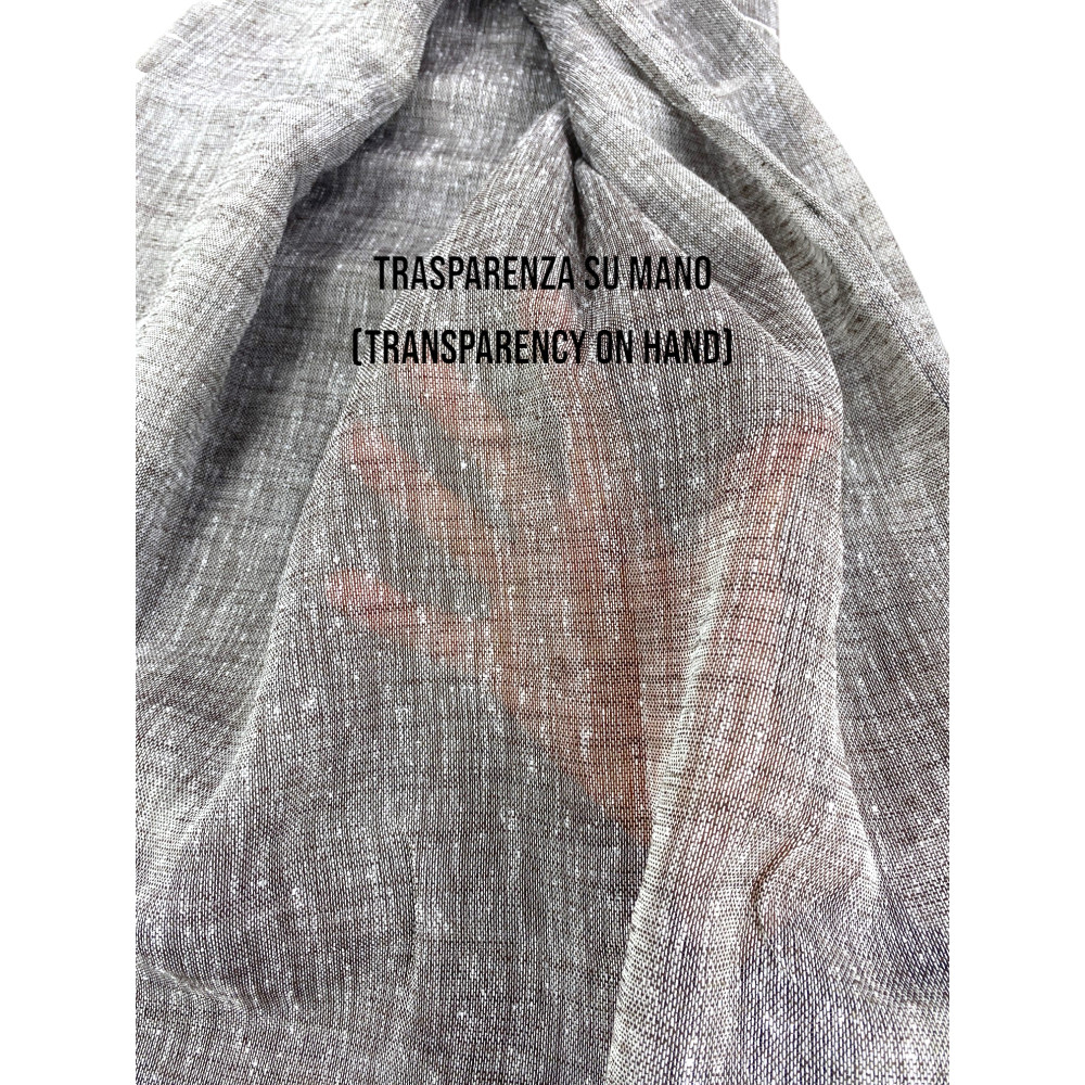 Tenda Lara Grigia a Righe - Stile Moderno - Poliestere Semitrasparente - Con Anelli in Acciaio - 140x300 cm