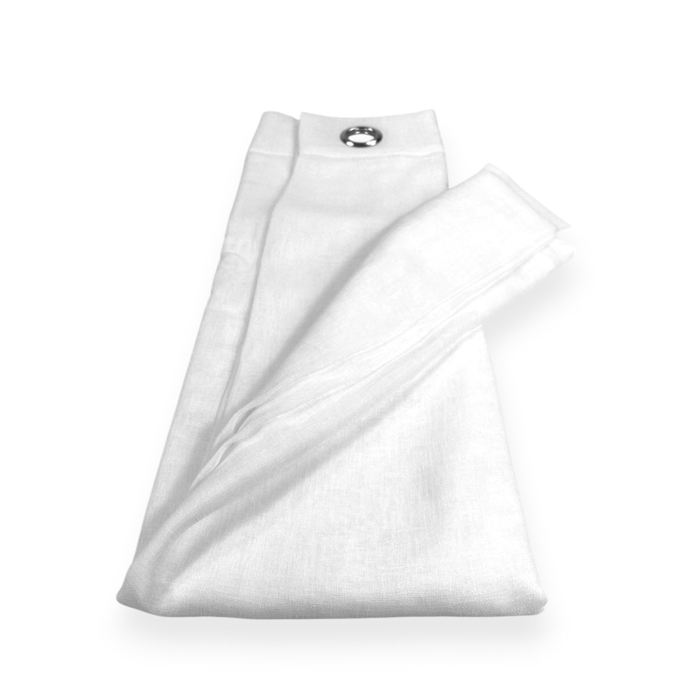 Tenda Simply Effetto Lino 140x300 cm Bianco - Tinta Unita Semitrasparente - Poliestere con Anelli - Stile Moderno