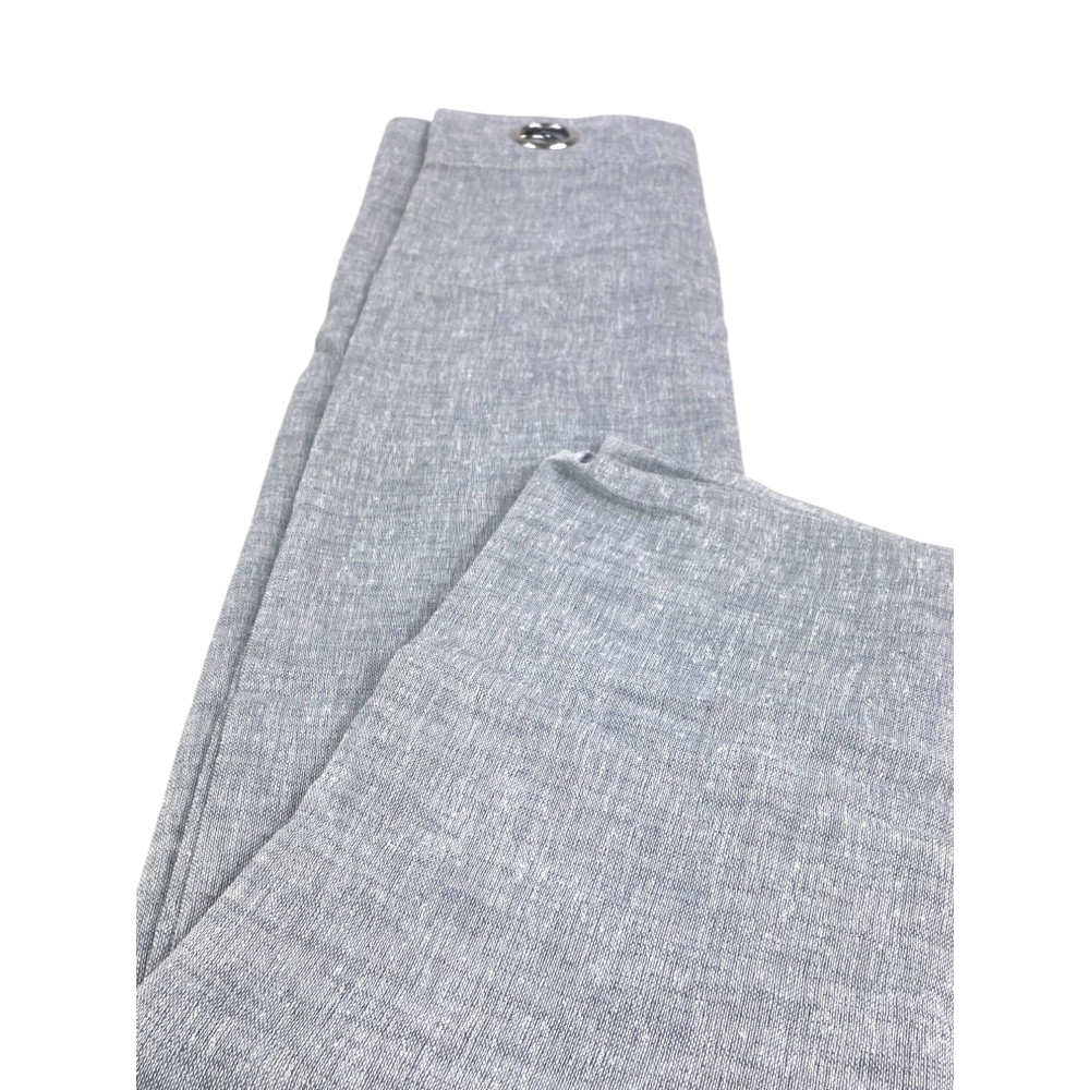 Tenda Simply Effetto Lino 140x300 cm Grigio - Tinta Unita Semitrasparente - Poliestere con Anelli - Stile Moderno