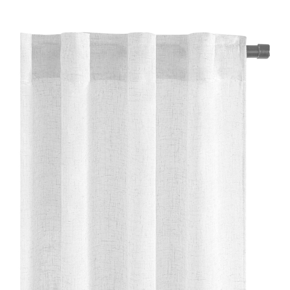 Tenda Simply 2.0 Bianco Effetto Lino - 200x300 cm - con Fettuccia per Bastone o Binario - Tinta Unita Naturale
