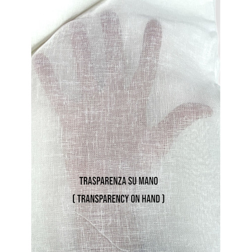 Tenda Simply 2.0 Bianco Effetto Lino - 200x300 cm - con Fettuccia per Bastone o Binario - Tinta Unita Naturale