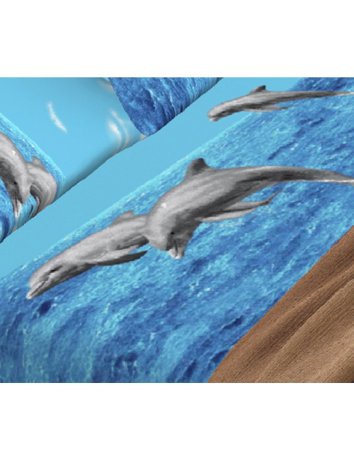 SET Laken DOLPHIN DOLPHIN SHEETS aus reiner Baumwolle