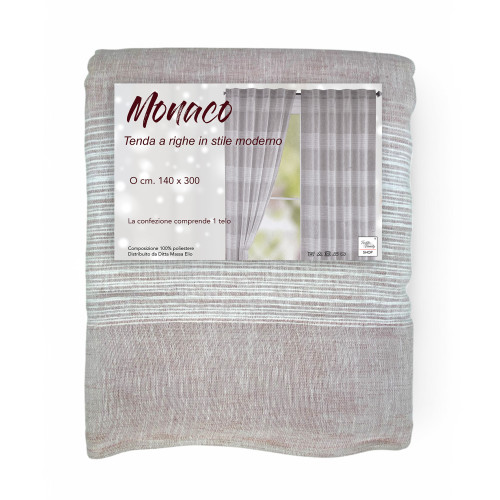 Tenda Monaco Rosa - Pannello 140x300 cm Righe Moderne - Fettuccia Universale per Bastone o Binario