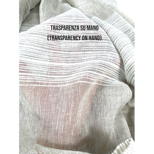 Tenda Monaco Beige - Pannello 140x300 cm Righe Moderne - Fettuccia Universale per Bastoni e Binari