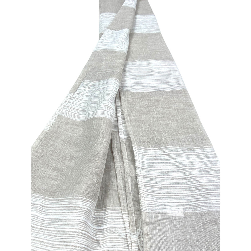 Tenda Monaco Beige - Pannello 140x300 cm Righe Moderne - Fettuccia Universale per Bastoni e Binari