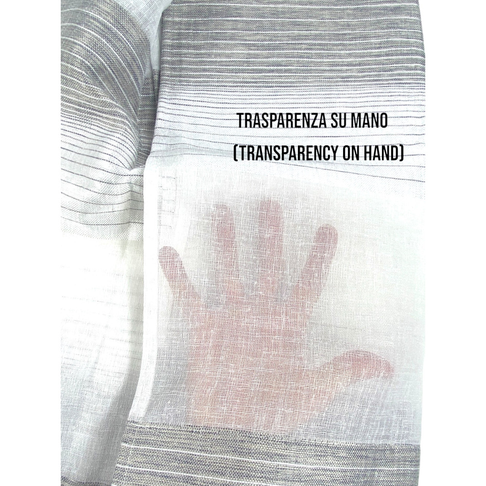 Tenda Jacquard a Righe Moderne - 140x300 cm - Fettuccia Universale - 1 Telo Elegante