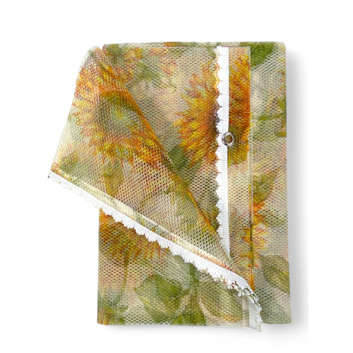 Tenda Zanzariera Girasoli - Rete Anti Insetti Esterni Giardino Balcone - Poliestere con Occhielli e Frangia