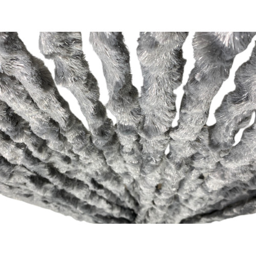 Grauer Chenille-Vorhang Soffio - Insektenschutz, halbtransparent, einfach zu montieren - 100% recycelbares Polypropylen