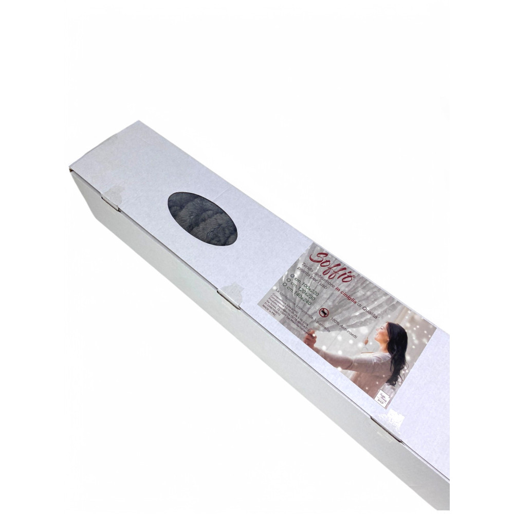 Cortina de chenilla gris Soffio - Protección contra insectos, semitransparente, fácil de montar - Polipropileno 100% reciclable