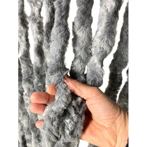 Cortina de chenilla gris Soffio - Protección contra insectos, semitransparente, fácil de montar - Polipropileno 100% reciclable