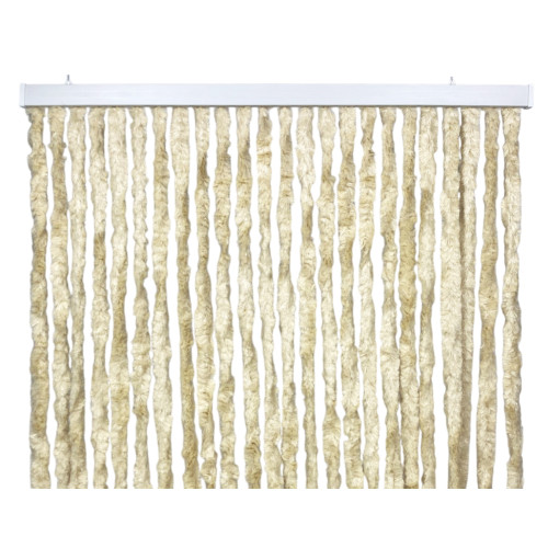 Soffio beige chenille curtain - Insect protection, semi-transparent, easy assembly - 100% recyclable polypropylene