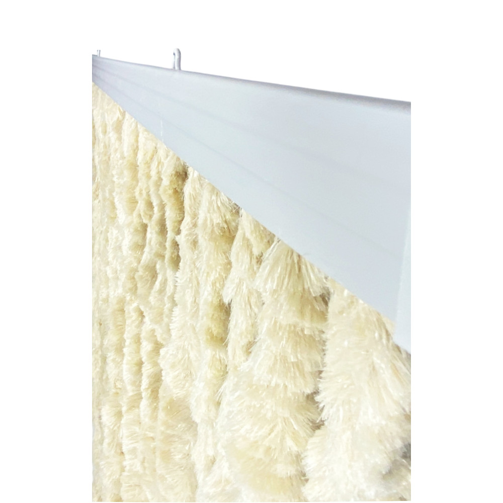 Soffio beige chenille curtain - Insect protection, semi-transparent, easy assembly - 100% recyclable polypropylene