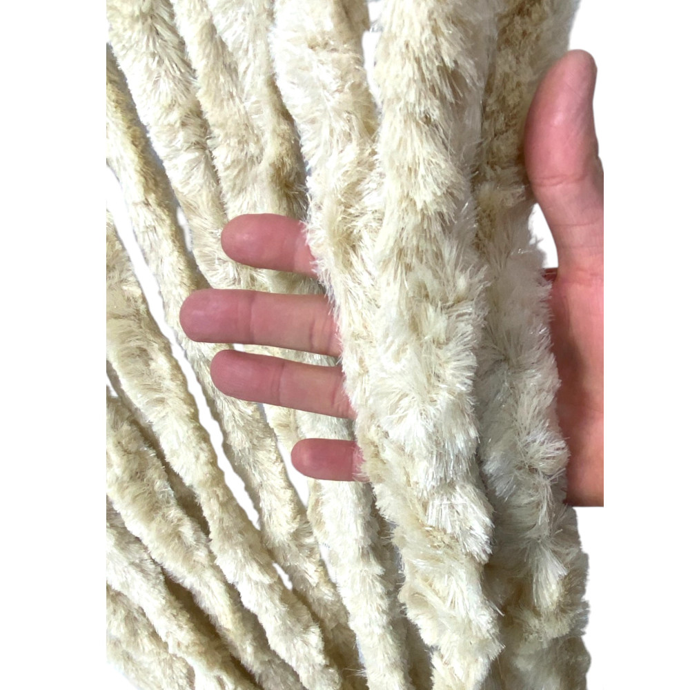 Soffio beige chenille curtain - Insect protection, semi-transparent, easy assembly - 100% recyclable polypropylene