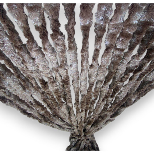 Puff brown chenille curtain - Insect protection, semi-transparent, easy to assemble - 100% recyclable polypropylene