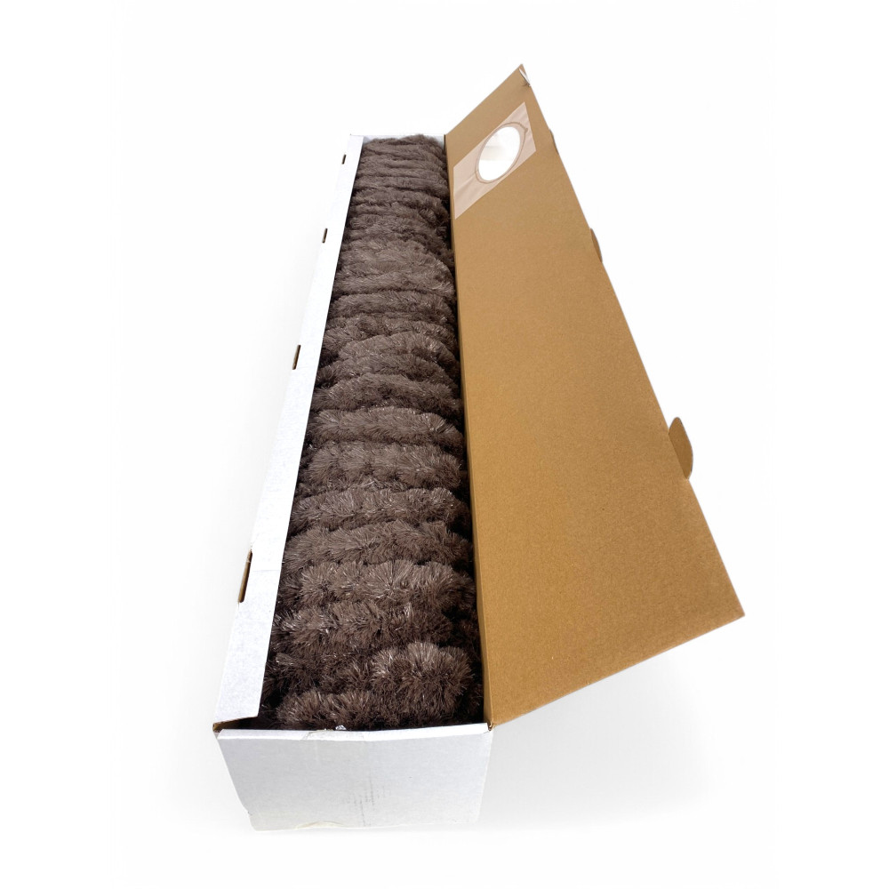 Rideau en chenille marron - Protection contre les insectes, semi-transparent, facile à monter - Polypropylène 100 % recyclable