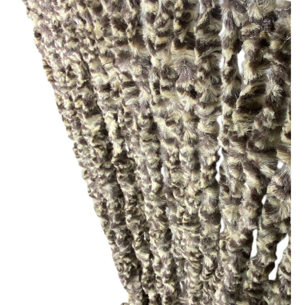 Tenda in Ciniglia Bicolore Beige e Marrone - Protezione Insetti, Semitrasparente, Facile Montaggio