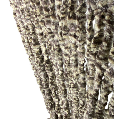 Tenda in Ciniglia Bicolore Beige e Marrone - Protezione Insetti, Semitrasparente, Facile Montaggio