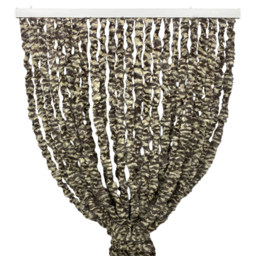 Tenda in Ciniglia Bicolore Beige e Marrone - Protezione Insetti, Semitrasparente, Facile Montaggio