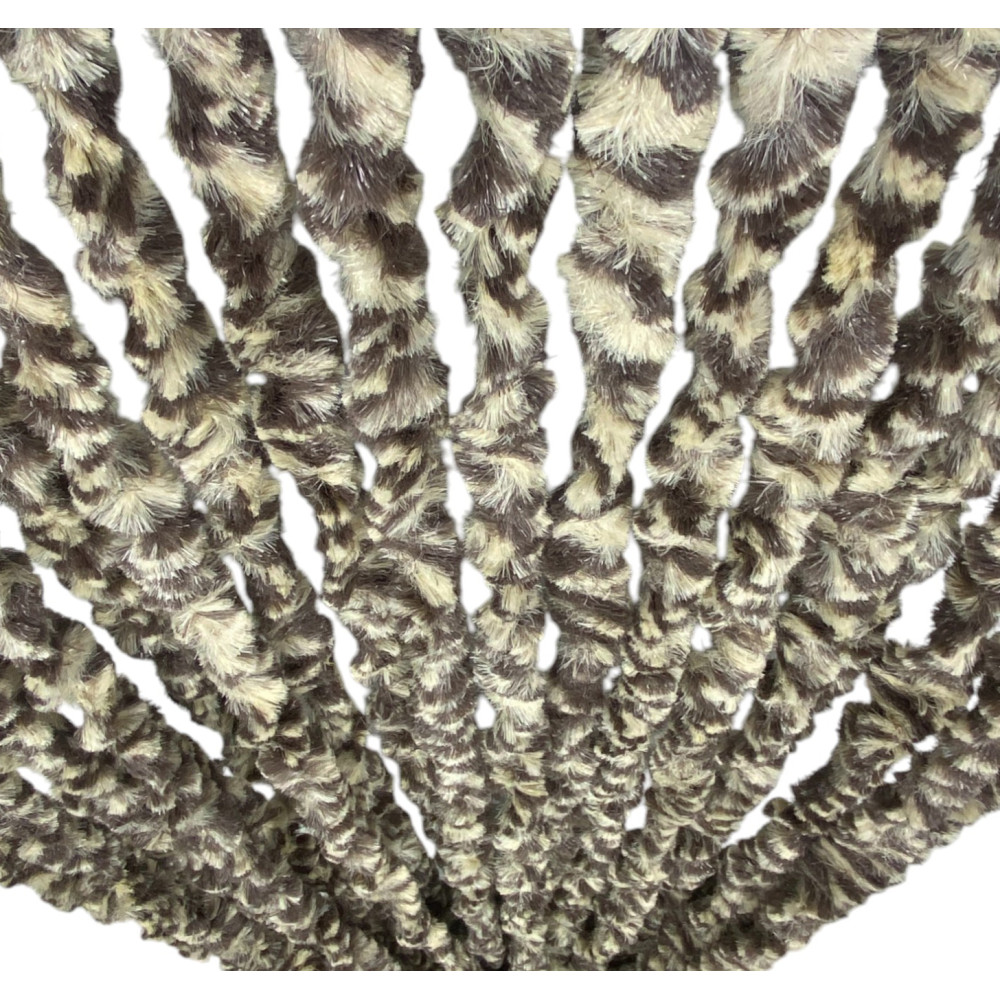 Tenda in Ciniglia Bicolore Beige e Marrone - Protezione Insetti, Semitrasparente, Facile Montaggio