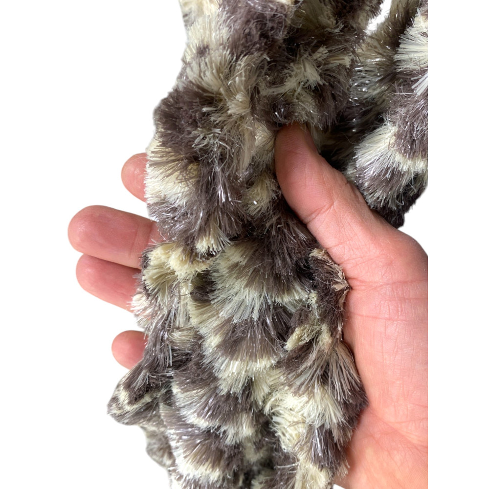 Tenda in Ciniglia Bicolore Beige e Marrone - Protezione Insetti, Semitrasparente, Facile Montaggio