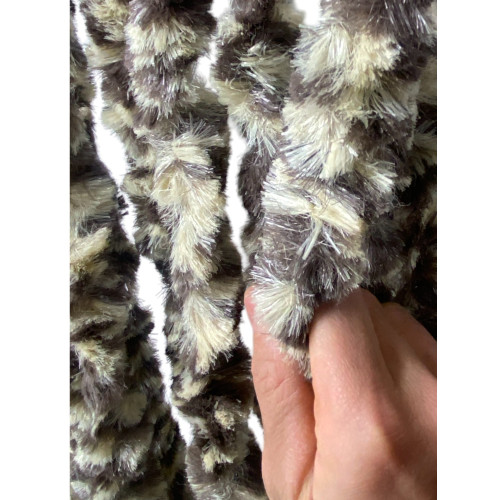 Tenda in Ciniglia Bicolore Beige e Marrone - Protezione Insetti, Semitrasparente, Facile Montaggio