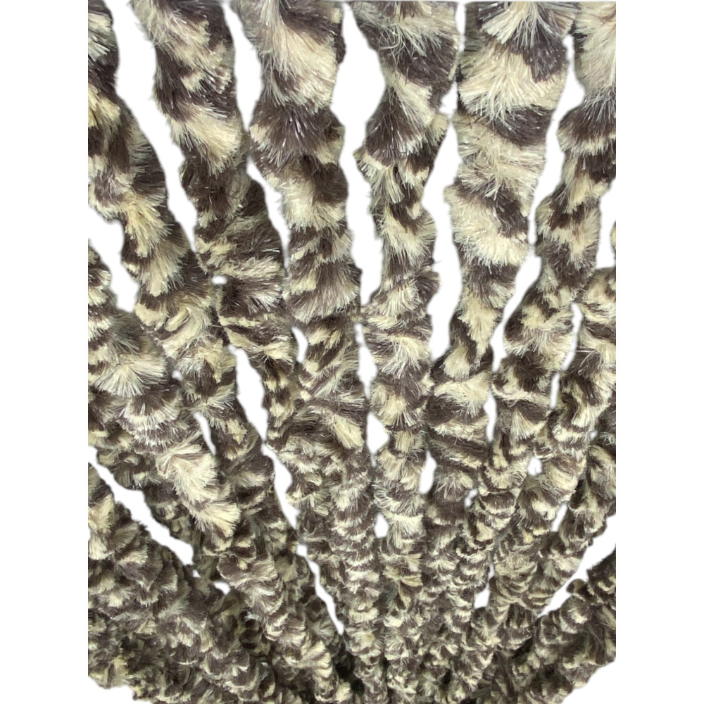 Tenda in Ciniglia Bicolore Beige e Marrone - Protezione Insetti, Semitrasparente, Facile Montaggio