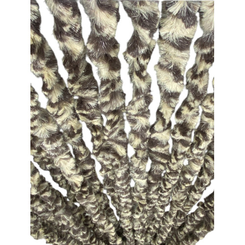 Tenda in Ciniglia Bicolore Beige e Marrone - Protezione Insetti, Semitrasparente, Facile Montaggio