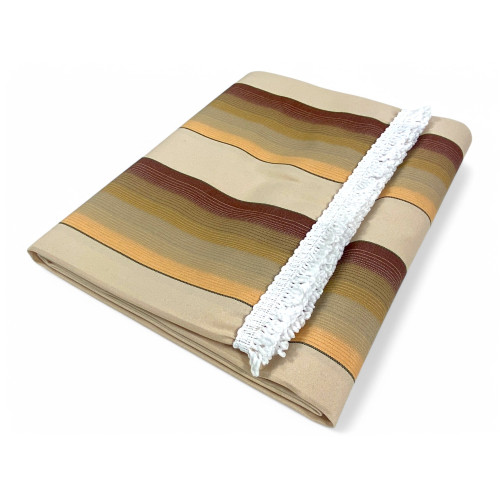 Tenda da Sole Ombralux Malta - Acrilico Dralon® Beige Righe Marroni - Occhielli Acciaio, Made in Italy