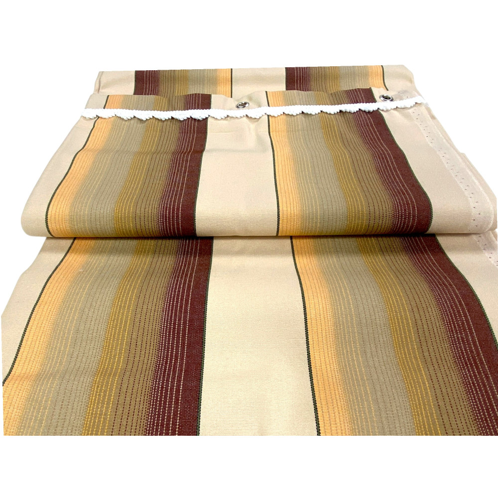 Ombralux Markise Malta - Acryl Dralon® Beige Braun Streifen - Stahlösen, Made in Italy