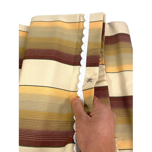 Ombralux Markise Malta - Acryl Dralon® Beige Braun Streifen - Stahlösen, Made in Italy