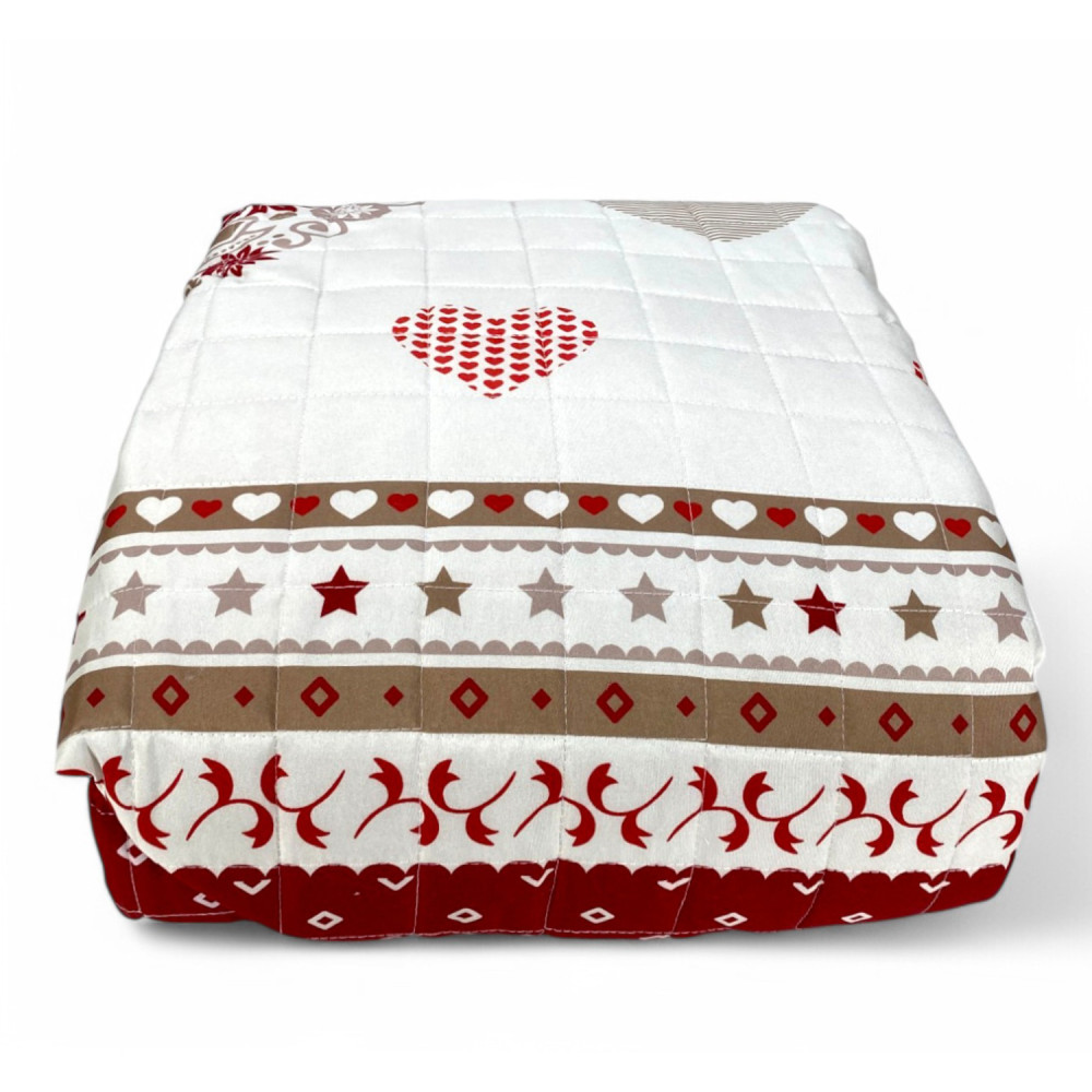 Copriletto Trapuntato "Champoluc" Rosso - Microfibra Manopesca, Imbottitura Anallergica, Made in Italy