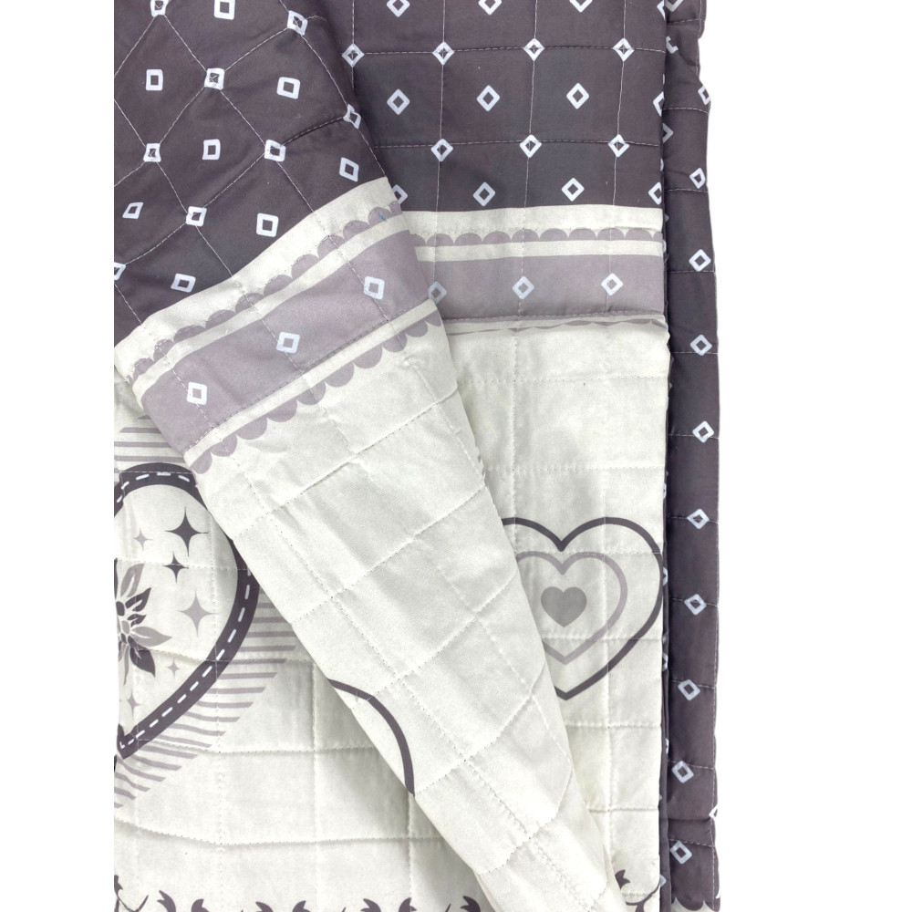 Copriletto Trapuntato "Champoluc" Tortora - Microfibra Morbida, Imbottitura Leggera Anallergica, Made in Italy