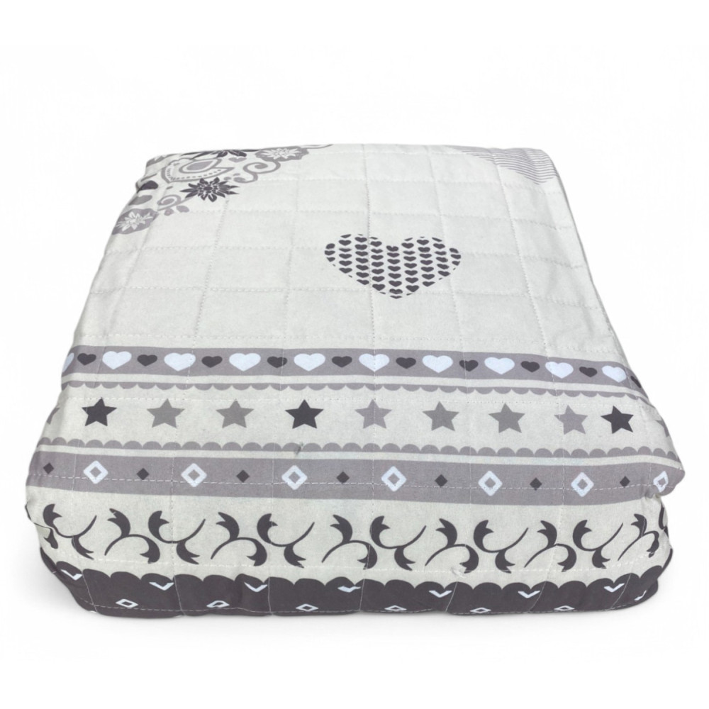 Copriletto Trapuntato "Champoluc" Tortora - Microfibra Morbida, Imbottitura Leggera Anallergica, Made in Italy